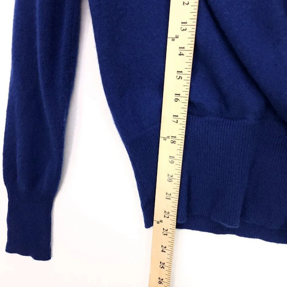 Sofia Cashmere Sweater Blue Women's Size XS Faux Wrap Soft Cardigan *Flaws - Picture 10 of 11